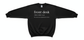 Black crewneck sweatshirt featuring "Front Desk" definition text, designed for medical receptionists and outpatient office staff.